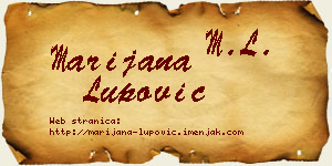 Marijana Lupović vizit kartica